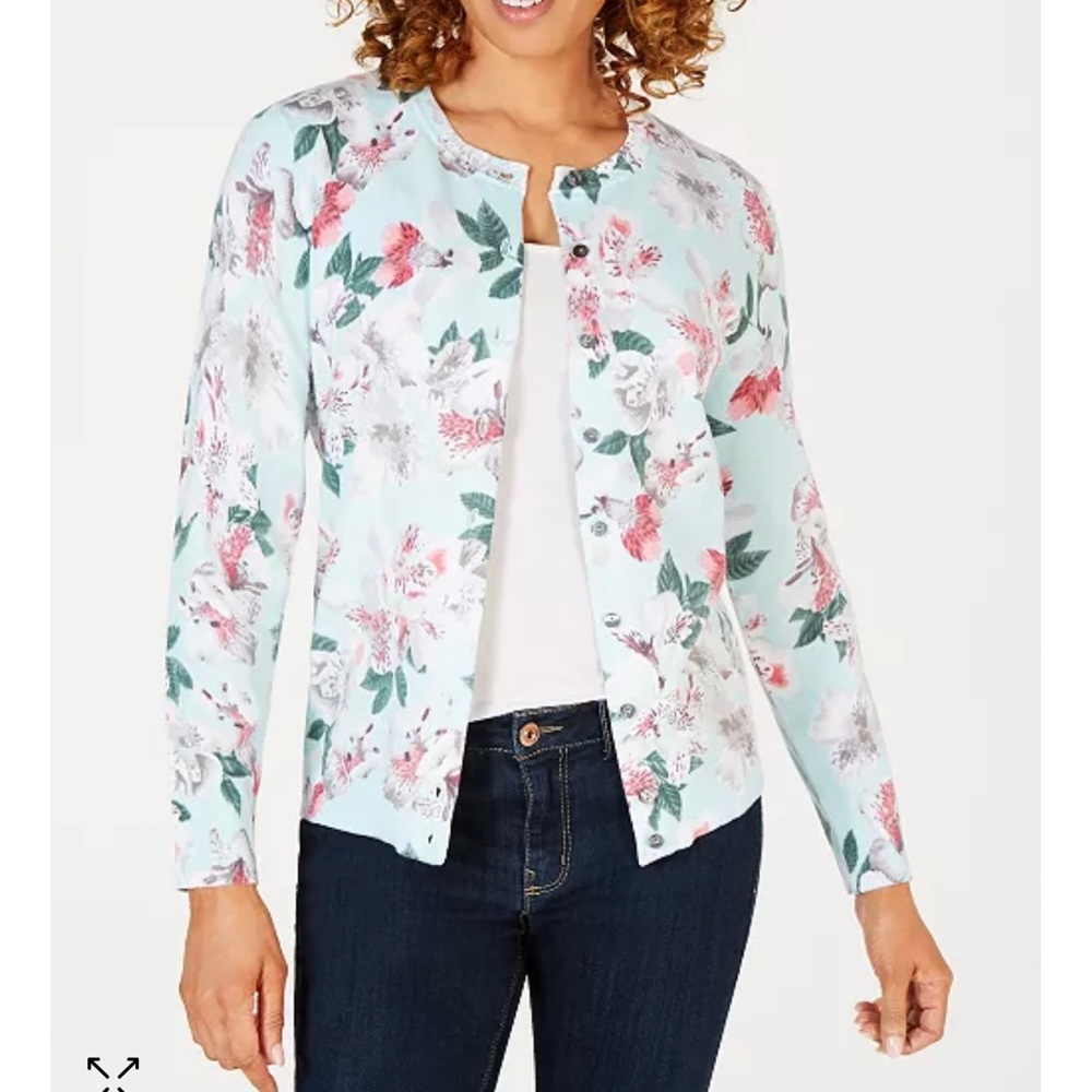 Karen Scott Crew-Neck Cardigan, Created for Macy's